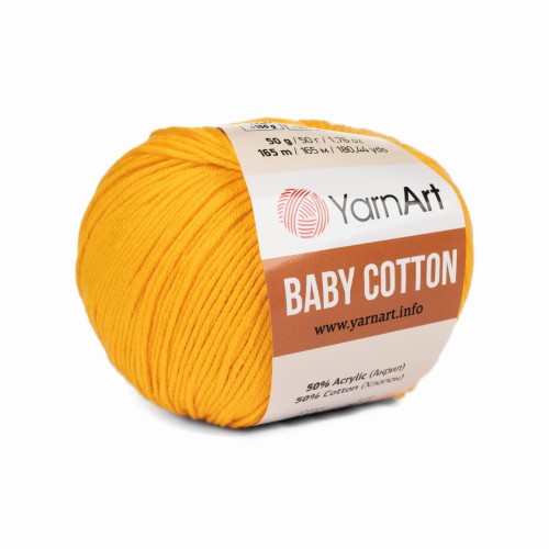 50g YarnArt Baby Cotton na amigurumi żółty 432