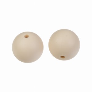 2szt. koraliki silikonowe 15mm beżowe