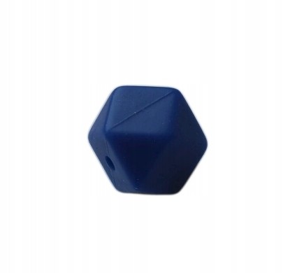 koraliki silikonowe heksagon 14mm granatowe