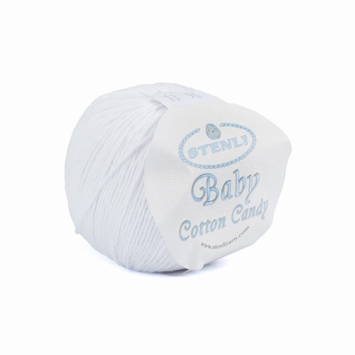 włóczka bawełna  Stenli Yarn Baby Cotton Candy biała 13