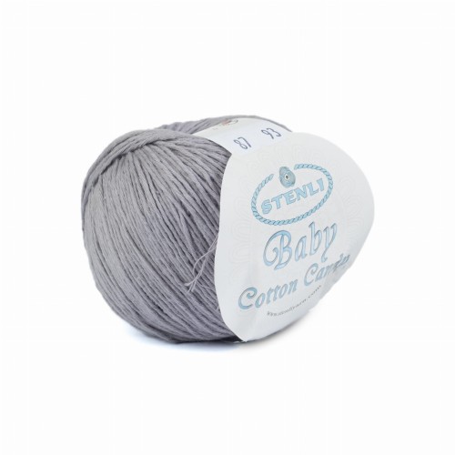 włóczka bawełna  Stenli Yarn Baby Cotton Candy szara 87