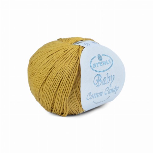 włóczka bawełna  Stenli Yarn Baby Cotton Candy musztardowa 119