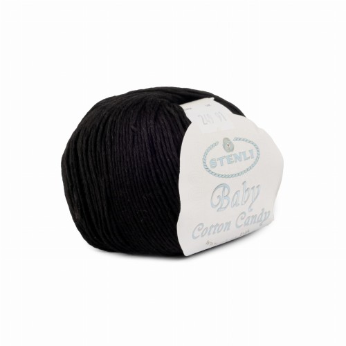 włóczka bawełna  Stenli Yarn Baby Cotton Candy czarna 249