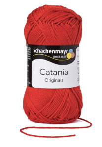 50g włóczka 100% bawełna Catania czerwona 115