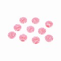 10szt. guziki plastikowe 13mm w paski biało-różowe