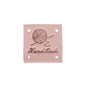 1szt kwadratowa metka, mikrofibra 25mm jasny łosoś