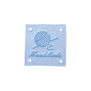 1szt kwadratowa metka mikrofibra 25mm błękit