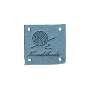 1szt kwadratowa metka mikrofibra 25mm niebieski