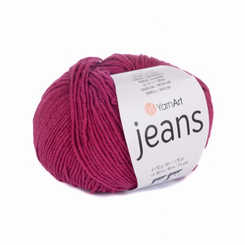 50g włóczka YarnArt Jeans ciemna fuksja 91