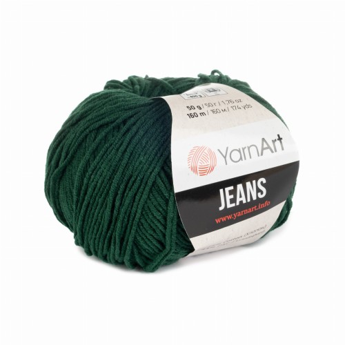 50g włóczka YarnArt Jeans ciemna zieleń 92