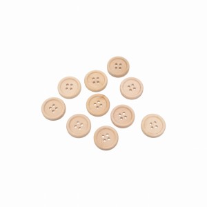 5szt drewniane guziki, 4 dziurki, 20mm naturalne