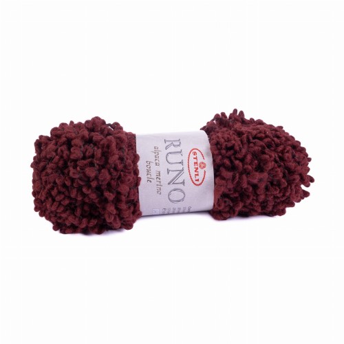 włóczka fantazyjna boucle Stenli Yarn Runo bordo 345