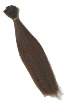 włosy dla lalek wig 25cm brązowe