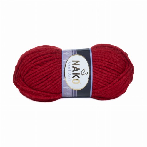 100g włóczka wełna Nako Sport Wool czerwony 3641