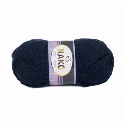 100g włóczka 25% wełna Nako Sport Wool  granat 3088