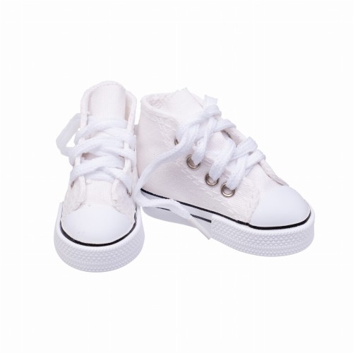 buty dla lalek trampki 7cm białe
