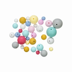 34szt koraliki silikonowe losowy mix wzorów i kolorów [przykładowe zdjęcia]