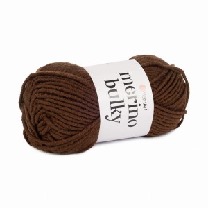 100g gruba włóczka 25% wełna YarnArt Merino Bulky ciemny brąz 3067
