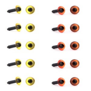 10 par safety eyes oczy oczka zaciskowe SOWA 12mm żółte i pomarańczowe