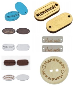 15szt mix guzików metek drewnianych handmade, różne kształty i wzory
