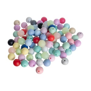 100g = ok.95szt koraliki silikonowe losowy mix kolorów 12mm