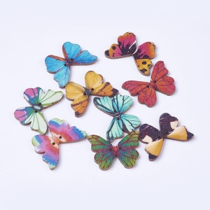 50szt guzik motyl guziczek motylek 21x28mm guziki guziczki różne kolory mix