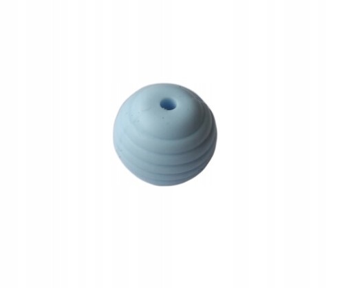 koraliki silikonowe 15mm prążki błękit
