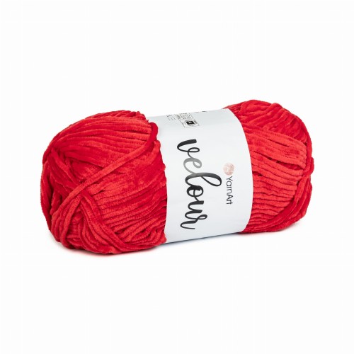 100g włóczka poliester YarnArt Velour czerwony 846