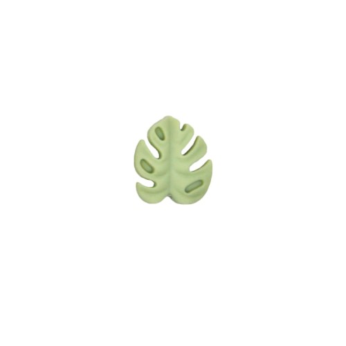 koralik silikonowy monstera, liść zielony