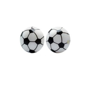 2szt. koralik silikonowy 15mm piłka nożna, futbol