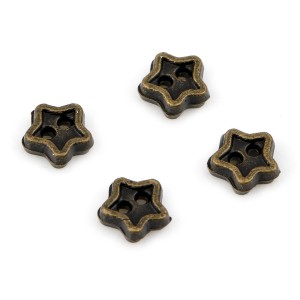 10szt mini guziczki 5mm metalowe gwiazdki antyczny brąz
