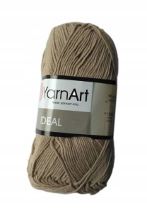 50g włóczka 100% bawełna Ideal 234 jasny brąz
