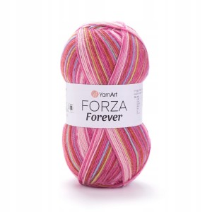 100g wełna włóczka skarpetkowa YarnArt Forza Forever różowa + 2706