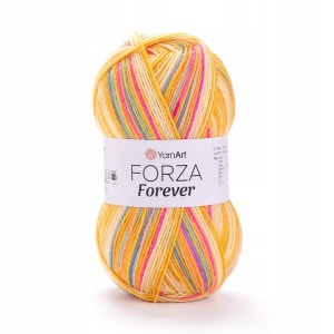 100g wełna włóczka skarpetkowa YarnArt Forza Forever żółta + neon 2704