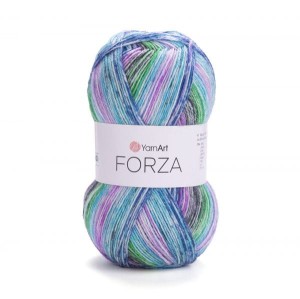 100g wełna włóczka skarpetkowa YarnArt Forza róż + turkus 2607