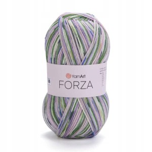 100g wełna włóczka skarpetkowa YarnArt Forza jasny róż + zieleń 2512