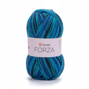 100g wełna włóczka skarpetkowa YarnArt Forza niebieska 2507