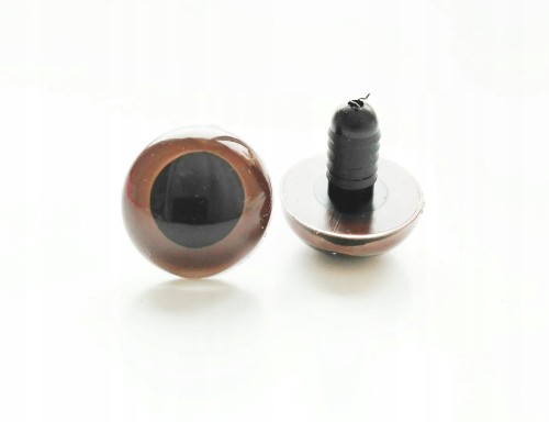 Safety eyes oczka zaciskowe 18mm jasnobrązowe