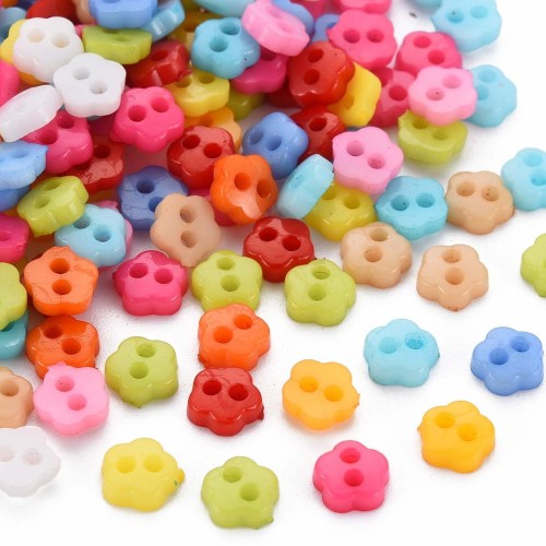 mini guziczki plastikowe kwiatki