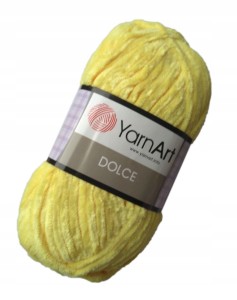 100g włóczka poliester YarnArt Dolce żółty 761