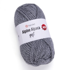150g alpaka, wełna, akryl YarnArt Alpine Alpaca gruba 1447 szary