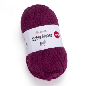 150g alpaka, wełna, akryl YarnArt Alpine Alpaca gruba 1441 malinowa