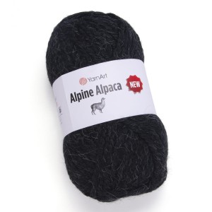 150g alpaka, wełna, akryl YarnArt Alpine Alpaca gruba 1439 czarna