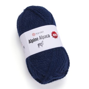 150g alpaka, wełna, akryl YarnArt Alpine Alpaca gruba 1437 granatowa