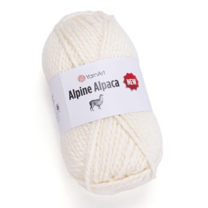 150g alpaka, wełna, akryl YarnArt Alpine Alpaca gruba 1433 kremowa