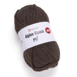 150g alpaka, wełna, akryl YarnArt Alpine Alpaca gruba 1431 brązowa