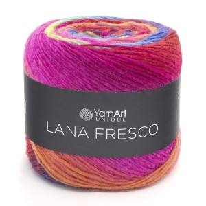 100g kolorowa włóczka 100% wełna YarnArt Lana Fresco tęczowa 8113