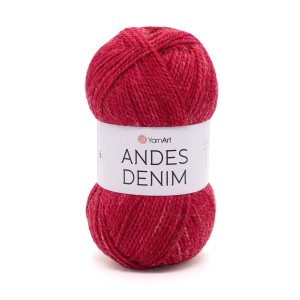 150g wełna, akryl YarnArt Andes Denim 5113 czerwony