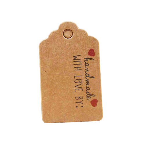 metka kartonowa bilecik handmade with love by