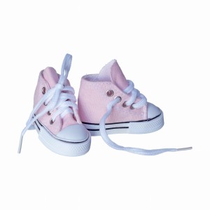 1 para buty dla lalek trampki wiązane 7cm różowe